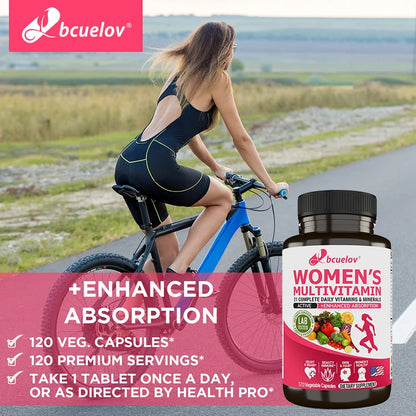 Women's Multivitamin, Supplements Vitamins A, C, D, E, Supports Bone Immune Health, and Is Beneficial for Calcium Absorption