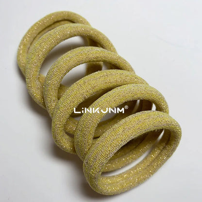 6PCS Women Glitter Hair Scrunchies Girls Elastic Hair Rubber Bands Hair Holder/Gum Hair Accessories Ponytail Hair Holders Badiee Stylez