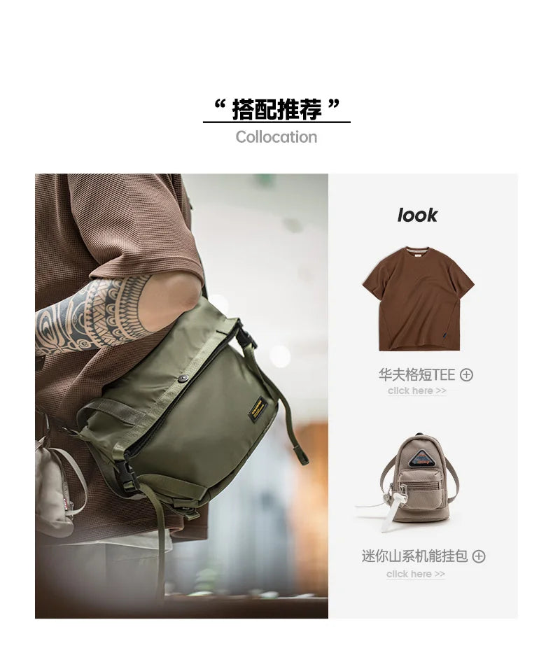 Maden Outdoor Large Capacity Crossbody Bags Men's Multifunctional Hiking Cycling Travel Adjustable Strap Shoulder Messenger Bag