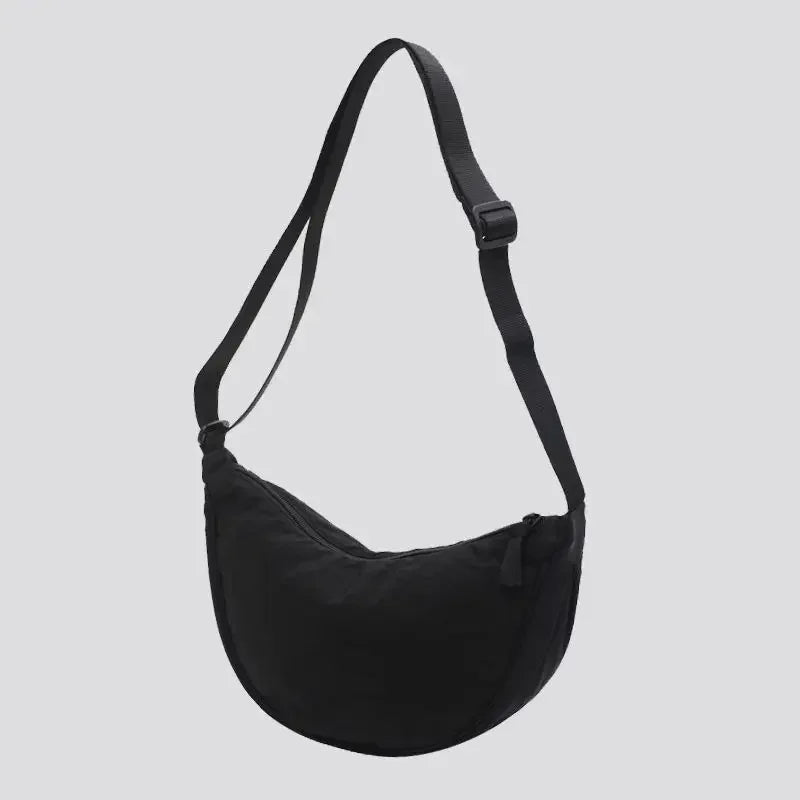 Simple Design Women's Messenger Bag Fashion Ladies Nylon Hobos Small Shoulder Bags Vintage Female Girls Purse Cloth Handbags black