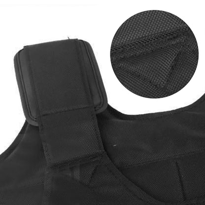 Fitness Weighted Vest with 12 Pouches for Sand or Steel Plates, Made of Durable Oxford Fabric, for Weight Loss and Exercise