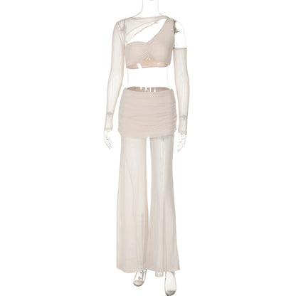 Hawthaw Women 2025 Spring Autumn Long Sleeve Crop Tops Long Pants Party Club Two Piece Sets Outfits Wholesale Items For Business