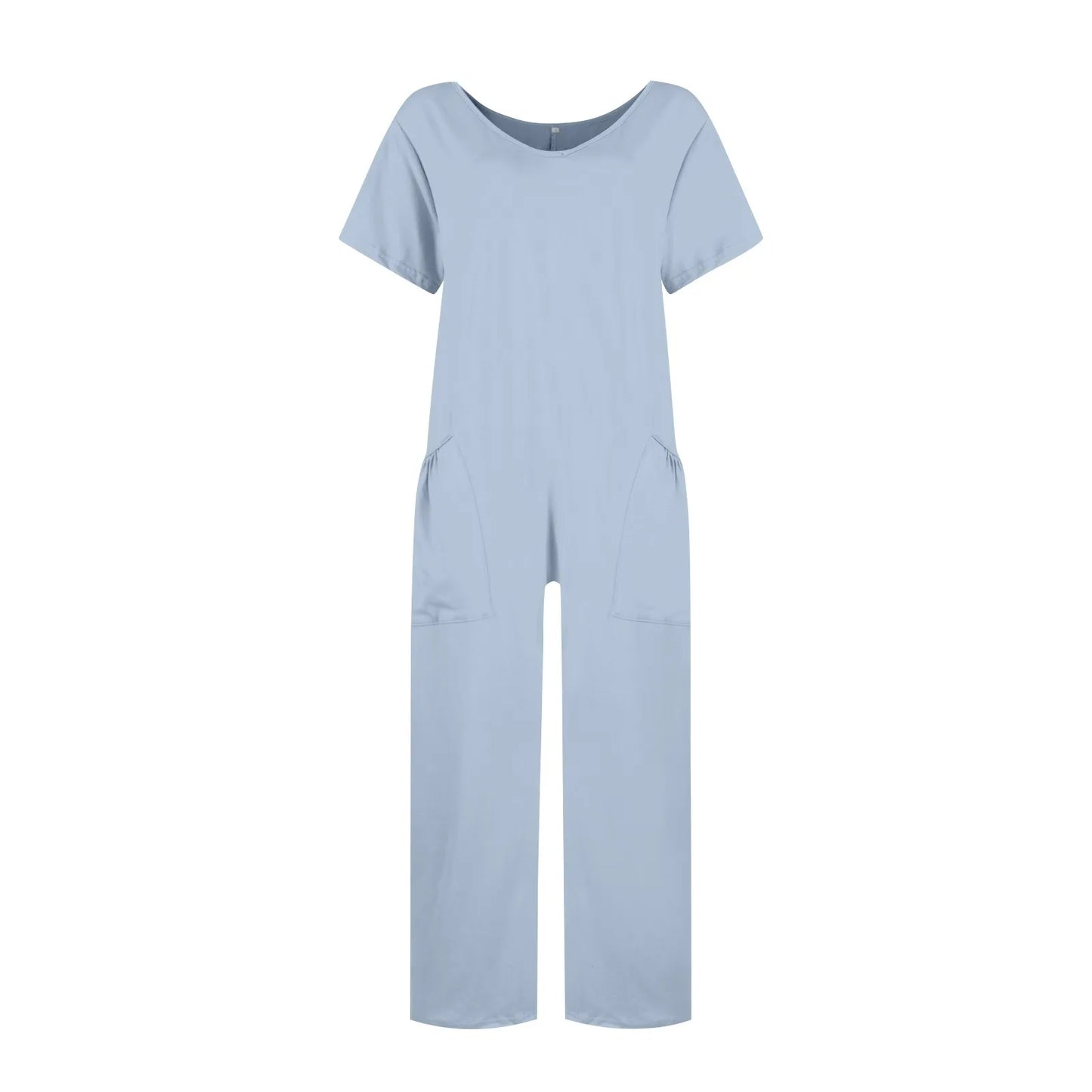 jumpsuit women Fashion Casual Short Sleeve Jumpsuits Loose and comfortable Pullover bodysuit With Pockets trend monos largos Badiee Stylez