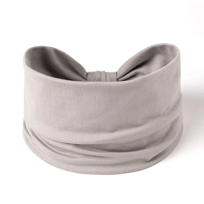 Wide -Side Elastic Band Woman Yoga Hairbands Solid Color sports Hair Band tie Bandanas Fashion Headband Headwear Turbans Ff258-14 gray white