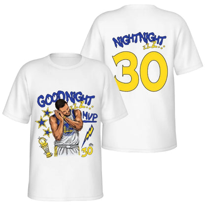 New Stephen Curry good night pattern Y2k Harajuku print high-quality pure cotton men's and women's sports and leisure T-shirt 1