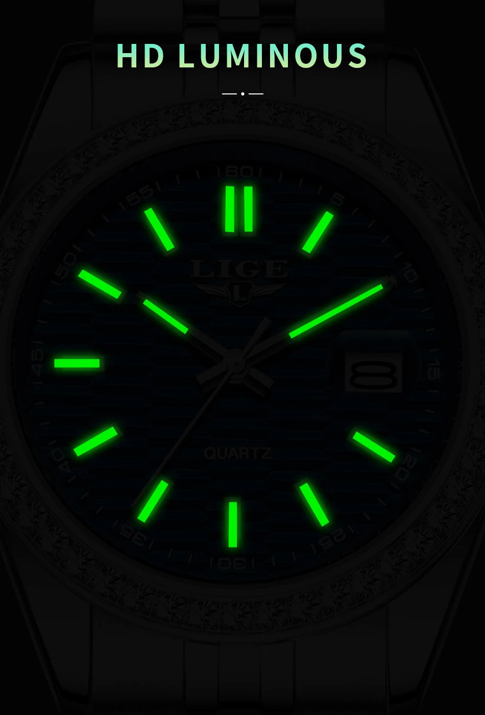 Relogio LIGE Women's Watch Luxury Fashion Quartz Ladies clock Stainless Steel Waterproof Calendar Watch for Women montre femme