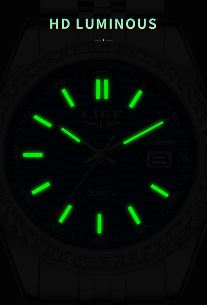 Relogio LIGE Women's Watch Luxury Fashion Quartz Ladies clock Stainless Steel Waterproof Calendar Watch for Women montre femme