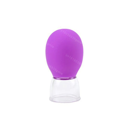 Silicone Face Massager Vacuum Eye Skin Face Lifting Facial Cups Anti Cellulite Jar Anti-Wrinkle Cupping Therapy Beauty Tool 1pc-Rose Red