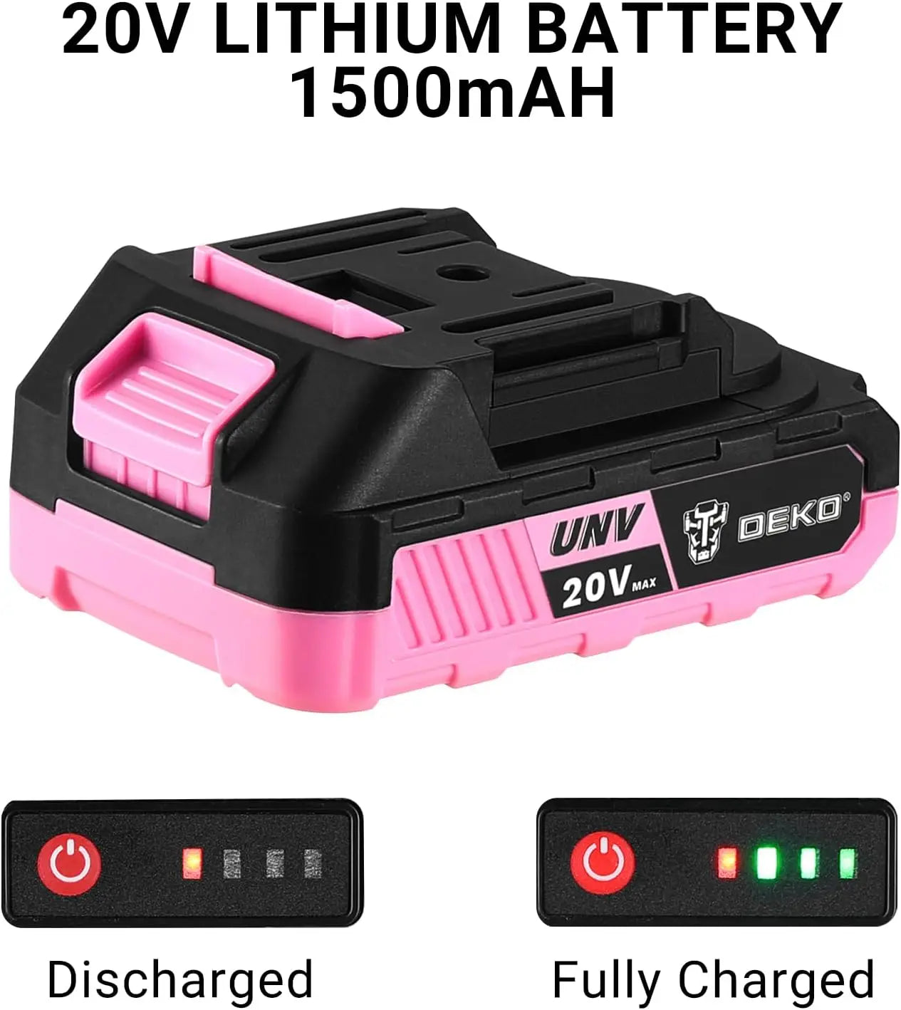 Power Drill Cordless: DEKO Pink Cordless Drill 20V Electric Power Drill Set Tool for Women - Badiee Stylez