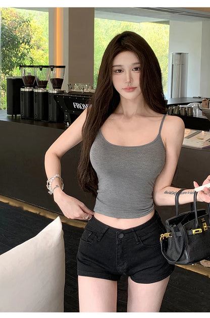 Show Figure Show Waist Thin Self-Tie Chest Pad Camisole Vest Inner Spring and Summer Thin Ballet