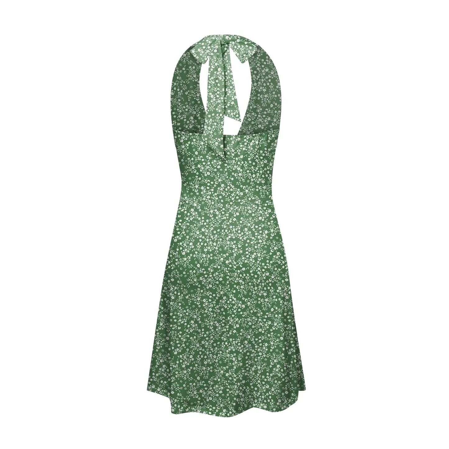 Ladies' Sexy Elegant Bohemian Floral Printed Summer Sleeveless Deep V-neck High Waist Beach Vacation A-line Daily Ruffle Dresses