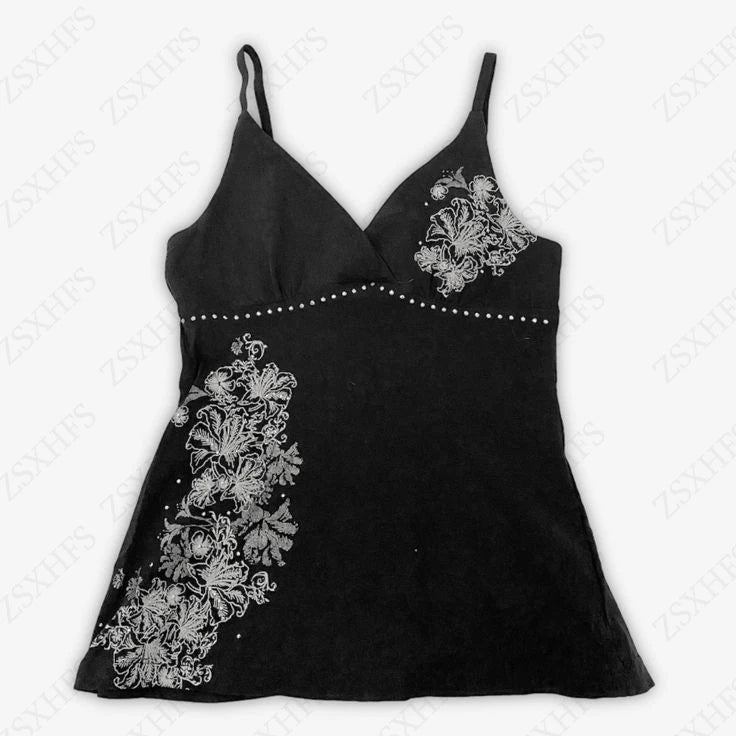 Harajuku T shirt Crop Top Women Clothes Streetwear Vintage Summer Sling Kpop Camis Femme Punk Sexy Tank Tops Aesthetic T shirts Badiee Stylez