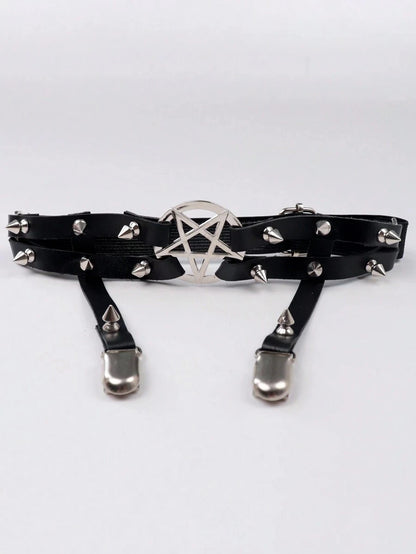 1PC Women Sexy Garter Belt Rivets Leg Ring Rock Pub Punk Pendientes Party Club Sexy Gothic Femmal Suspender Badiee Stylez