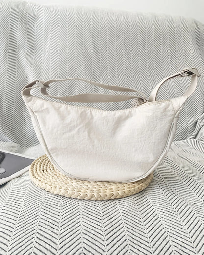 Casual Nylon Hobos Shoulder Bags for Women Lightweight Portable Ladies Crossbody Bag Simple Solid Color Female Handbags Purse