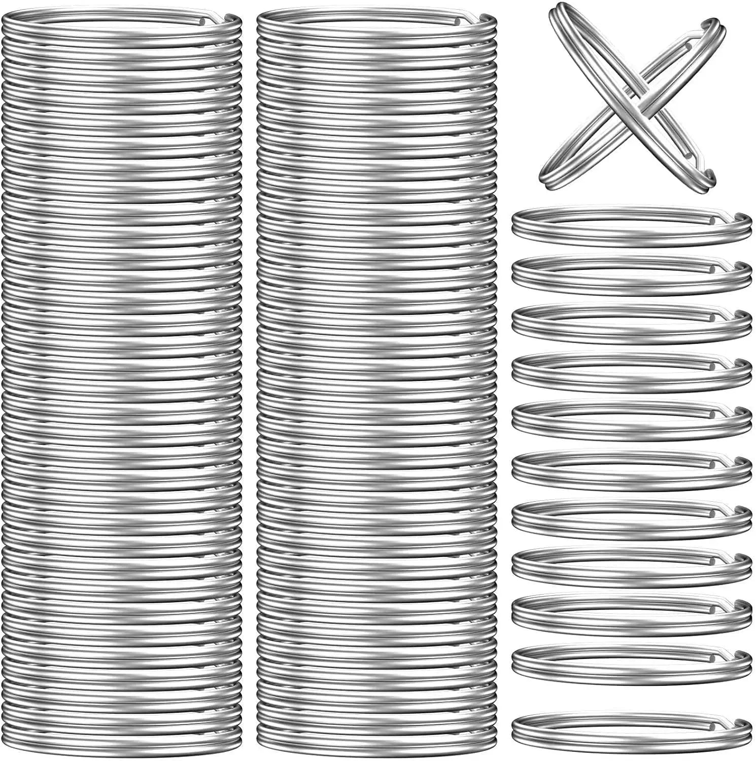 20/100pcs Stainless Steel Polished Key Ring Key Chain 25mm Round Flat Round Split Keychain Metal Blank Circle For DIY Findings Silver