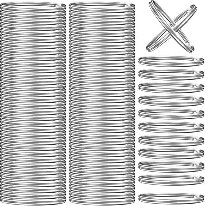 20/100pcs Stainless Steel Polished Key Ring Key Chain 25mm Round Flat Round Split Keychain Metal Blank Circle For DIY Findings Silver