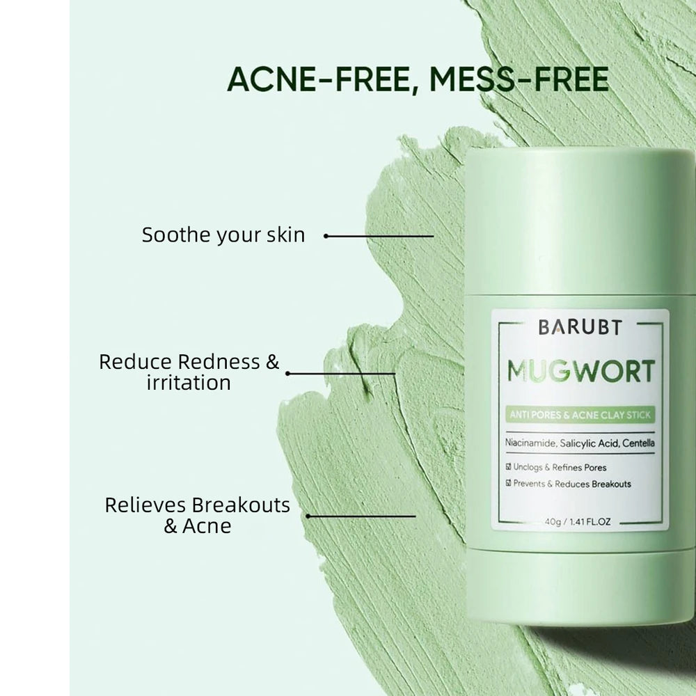 Face Clean Mask Remove Blackhead Mugwort Solid Mask Clean Pores Stick Facial Blemish Black Dots Shrink Pores Skin Care Cosmetics