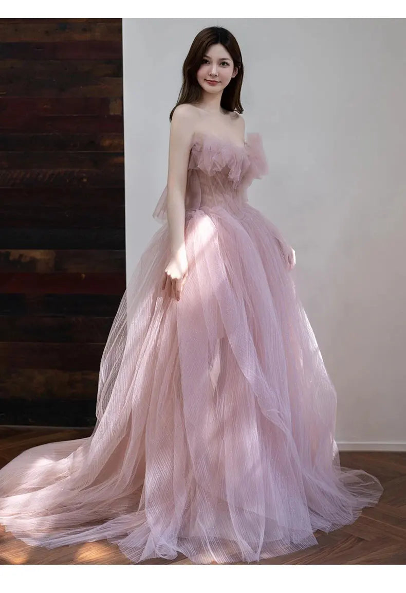 Princ Sle Wedding Dr Puffy Skirt Sweet Sle mid Waist Polyester Fiber Long Skirt No Sve Birthday Par aduation... Badiee Stylez