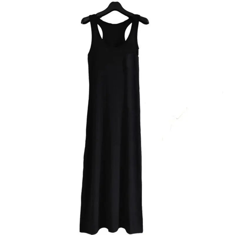 Hook Flower Hollow V-Neck Knitted Short Sleeve Pullover Sweater Loose Black Modal Sleeveless Vest Dress Sets Two Piece Set 2024