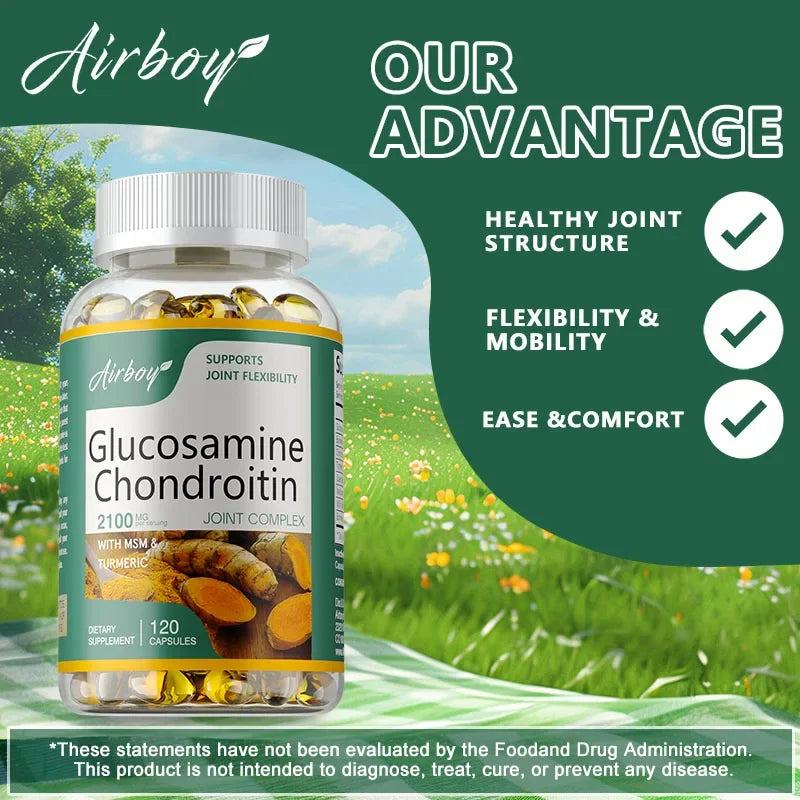 Glucosamine Chondroitin MSM - Joint Support Supplement for Men and Women, Triple Strength Vitamin - Relieve Joint Discomfort