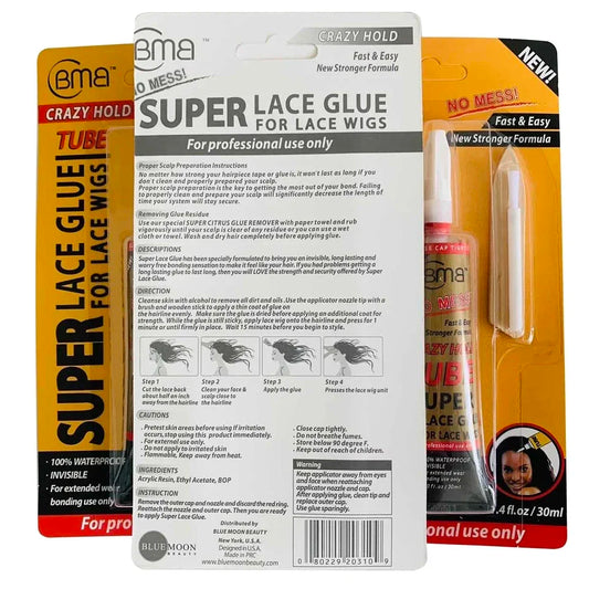 BMB Crazy Hold TUBE Super Lace Glue For Lace Wigs Waterproof Invisible Bonding Glue Replacement Adhesive Strong Hold Hair Glue