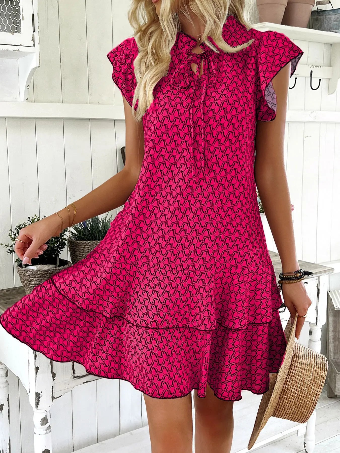 Casual Loose Printed Short Dresses For Women 2025 Fashion Summer Women's A-Line Mini Dress Elegant Vintage Female Dresses