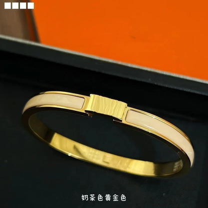 Luxury Fashion Stainless Steel Enamel Bracelet, Fashionable, Women's Festival Luxury, Colorful Jewelry Access 2025 Fashion Silver