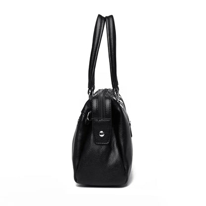 Two Pockets Genuine Brand High Quality Leather Casual Tote Luxury Handbags Women Bags Designer Shoulder Hand Bags for Women Sac