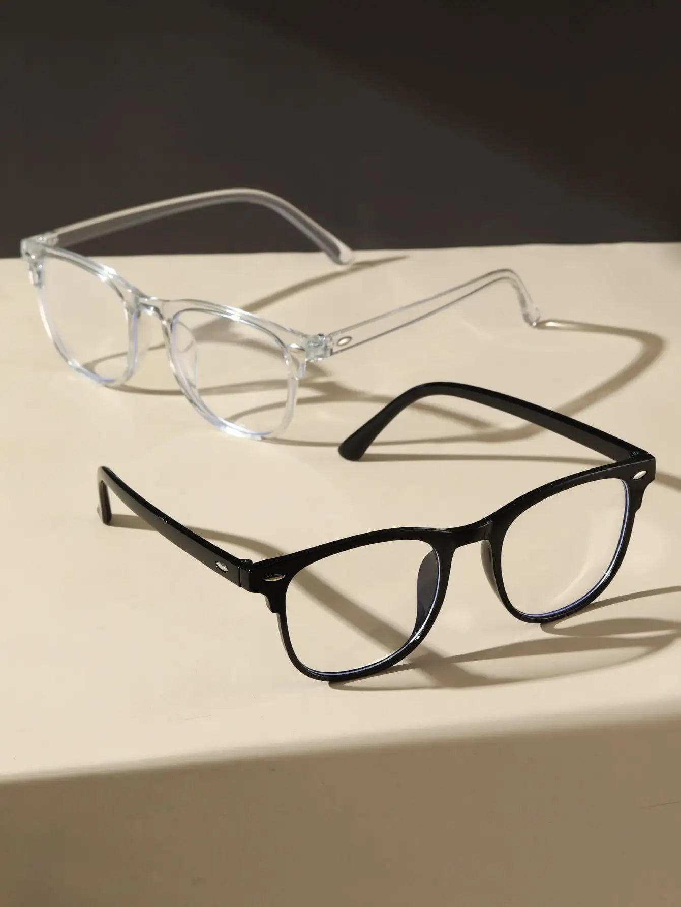 1PC/2PCS Fashion Pentos Plastic Frame Anti-Blue Light Clear Glasses For Daily Office Reading Life Eye Protection Accessories. Badiee Stylez