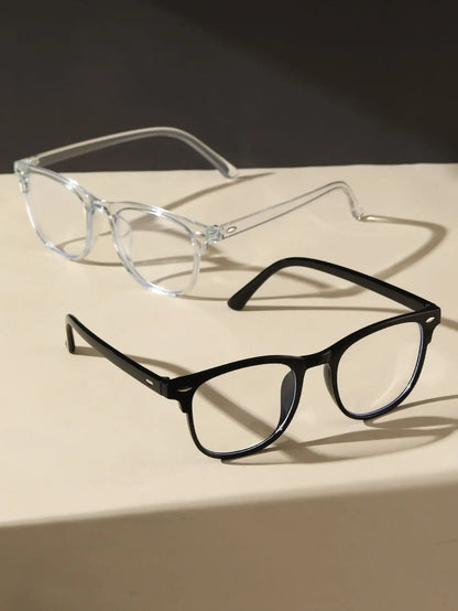 1PC/2PCS Fashion Pentos Plastic Frame Anti-Blue Light Clear Glasses For Daily Office Reading Life Eye Protection Accessories. Badiee Stylez