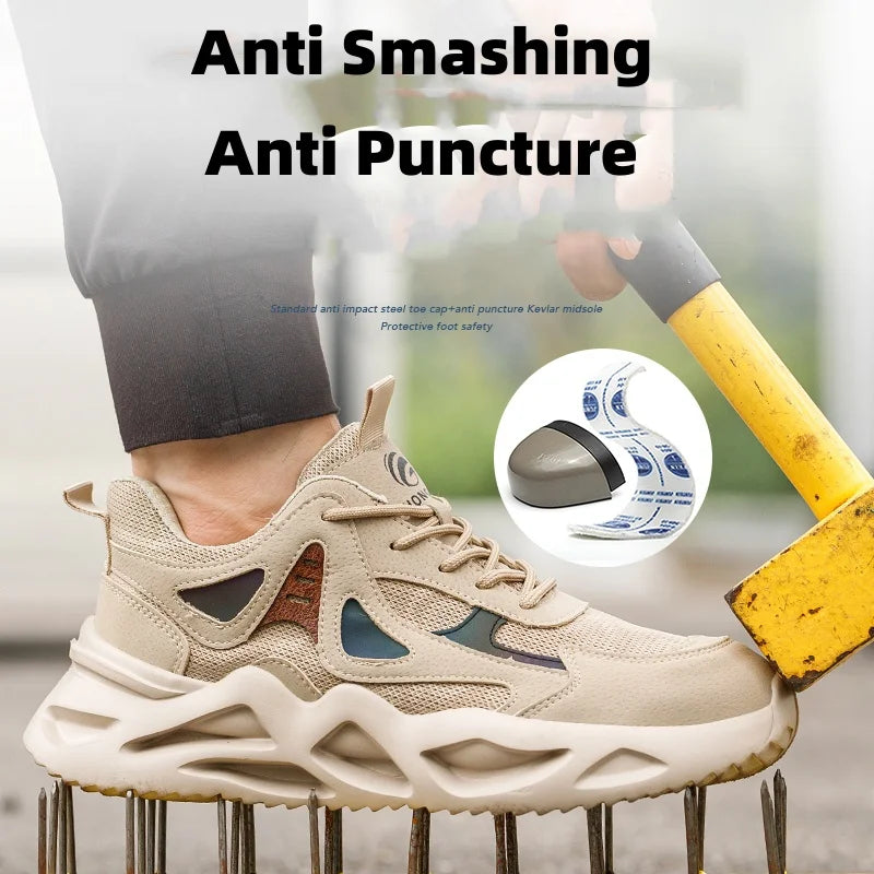 Lightweight Safety Shoes Men Women Work Shoes Steel Toe Cap Working Boots Sneakers Man Women Breathable Shoes Tactical Boots - Badiee Stylez
