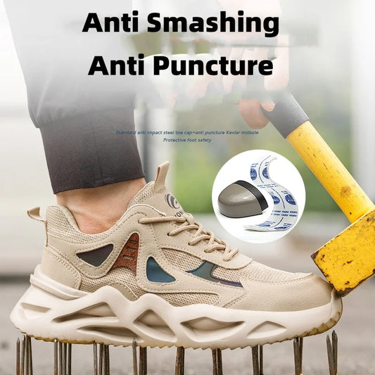 Lightweight Safety Shoes Men Women Work Shoes Steel Toe Cap Working Boots Sneakers Man Women Breathable Shoes Tactical Boots - Badiee Stylez
