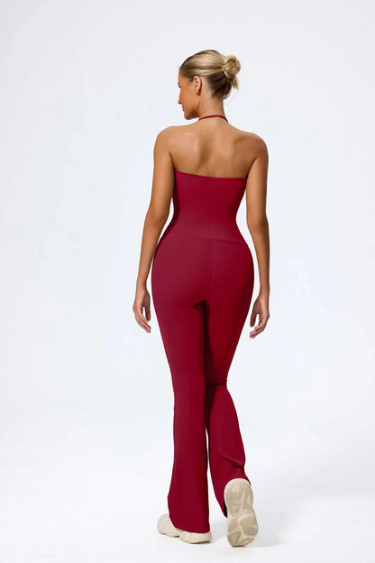 Fashionable Peach-Shaped Hip-Lifting And Neck-Hanging Yoga Jumpsuit For Women Casual And Slightly Flared Fitness Yoga Wear Badiee Stylez