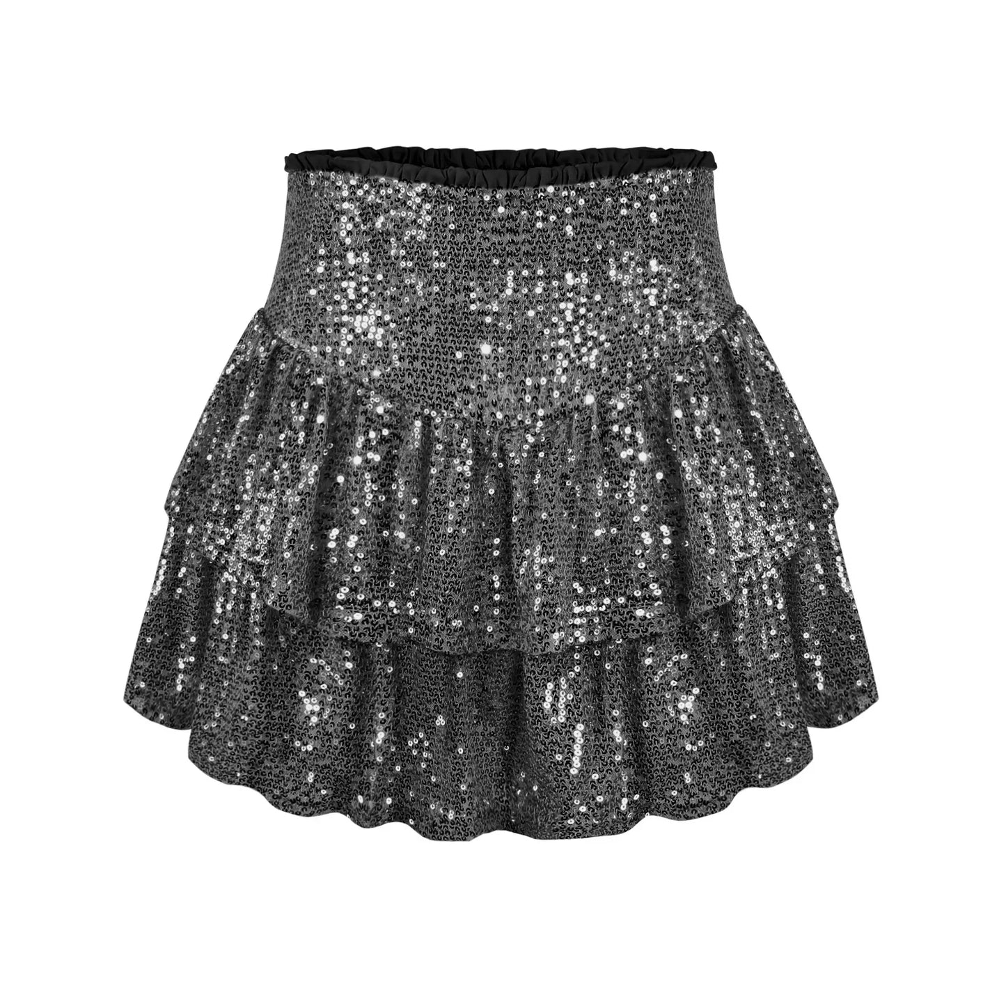 2024 African Party Evening Clothes for Women Spring Summer Sexy High Waist Sequin Mini Pleated Skirts Dashiki Africa Clothing