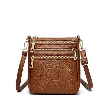 Three Zippers Design Crossbody Bags for Women Soft Leather Handbags High Quality Shoulder Bag Bolsa Women Messenger Bags Sac Yellow