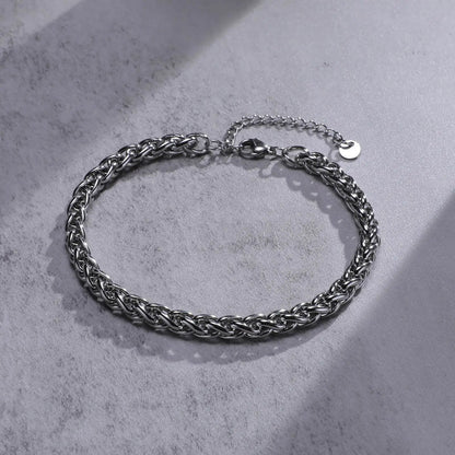 Waterproof Stainless Steel Cuban Wheat Chain Anklet Bracelets for Men, Summer Holiday Beach Foot Gifts Jewelry,Length Adjustable Badiee Stylez