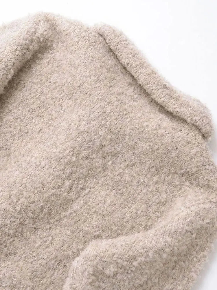 TRZA Women's Floral Button Knit Cardigan Sweater Lapel Collar Long Sleeve Chic Outerwear Fashion Top