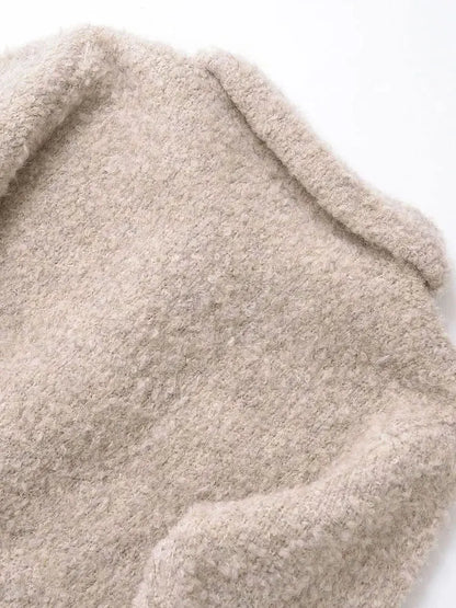 TRZA Women's Floral Button Knit Cardigan Sweater Lapel Collar Long Sleeve Chic Outerwear Fashion Top