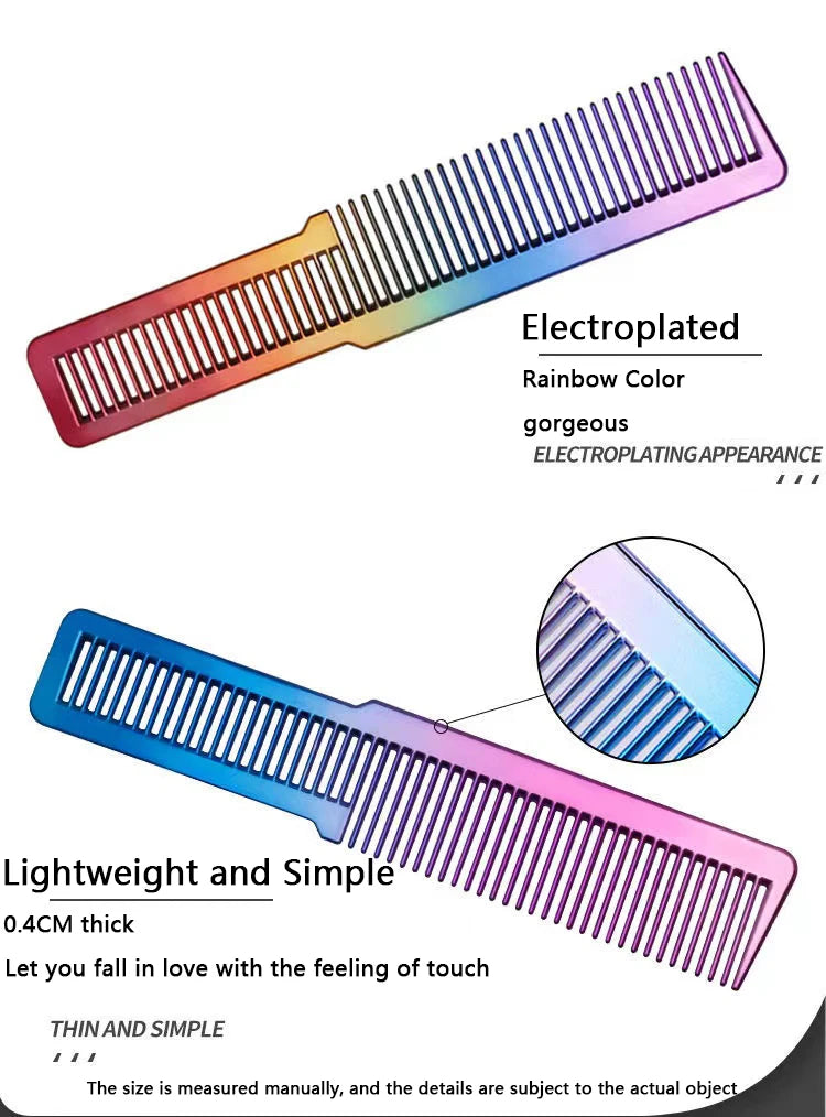 Salon Professional Electroplated Comb Barber Comb Stylist Styling Tool Accessories Salon Anti-static Hair Cut Comb