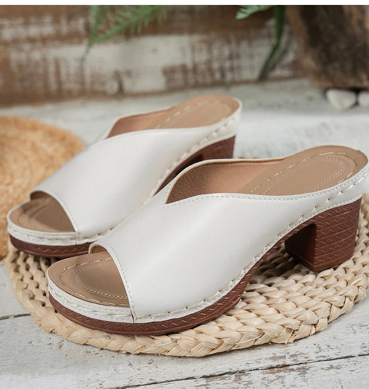 Women's Sandals Summer 2025 Heels Sandalias Mujer Peep Toe Woman ShoesCSummer Footwear Women Heeled Slippers Luxury Heeled Shoes