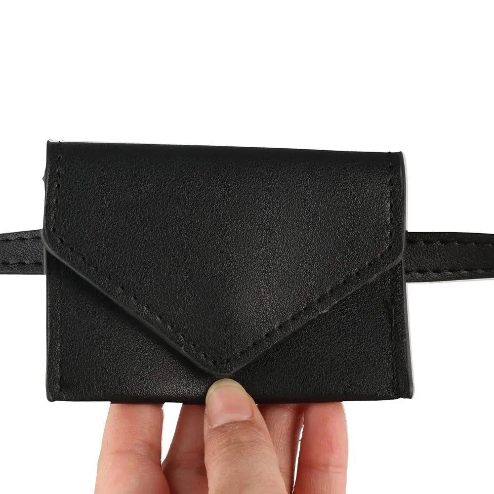 Fashion Korean Style Women Waist Bag Solid Color PU Belt Envelope Waist Bag Clutch Bag Card Pocket Small Card Bag Outdoor
