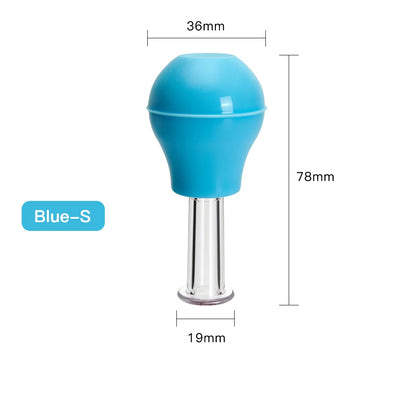 Facial Massage Cups Vacuum Cupping Skin Lifting Anti Cellulite Massager for Face Pvc Body Cups Skin Scraping Massage Jar Blue-S