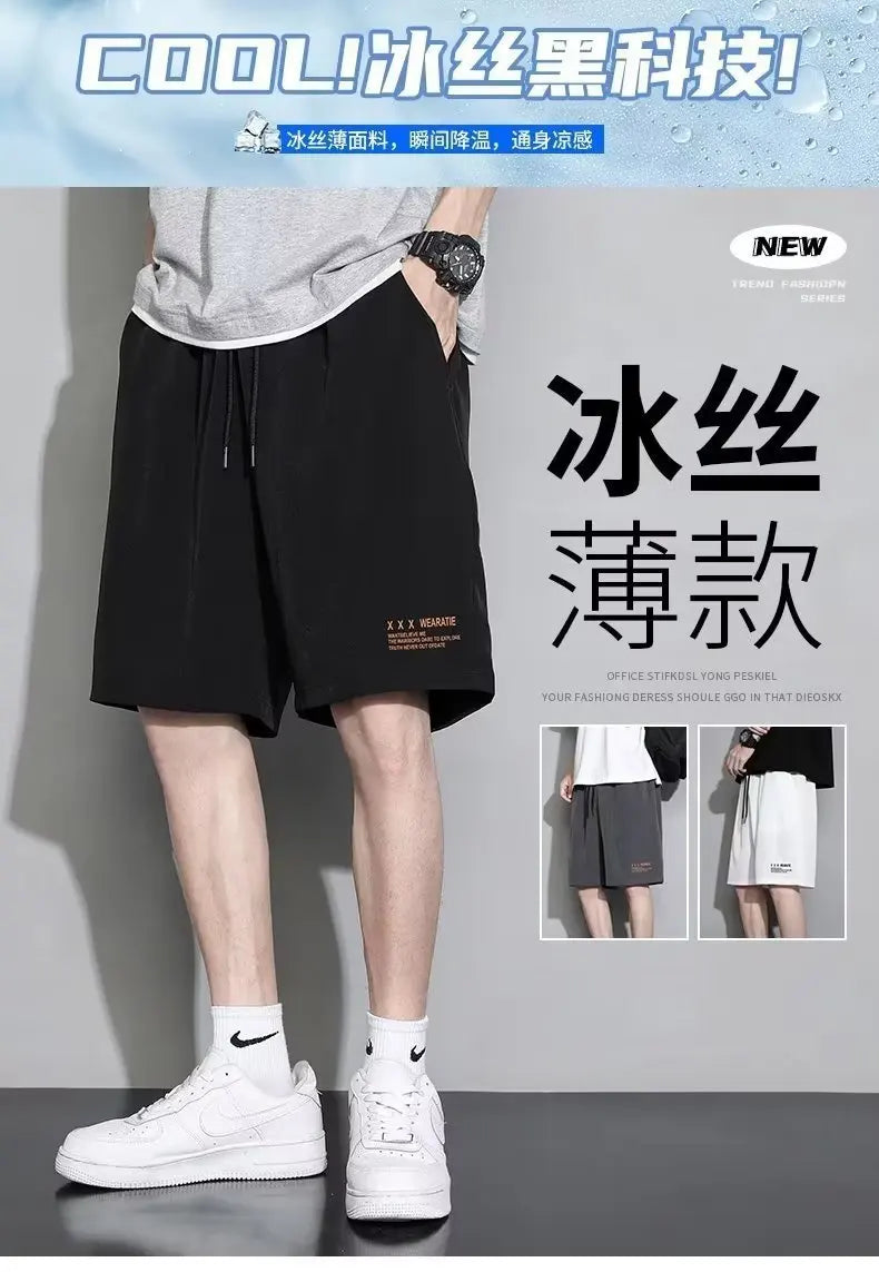 Ice Silk Beach Shorts Men Gym Casual Shorts Quick Dry Sweatpants Running Sports Short Pants Breathable Fitness Jogging Shorts Badiee Stylez