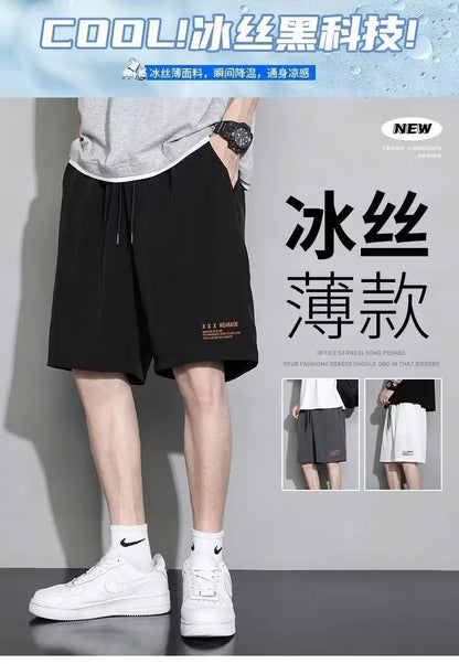 Ice Silk Beach Shorts Men Gym Casual Shorts Quick Dry Sweatpants Running Sports Short Pants Breathable Fitness Jogging Shorts Badiee Stylez