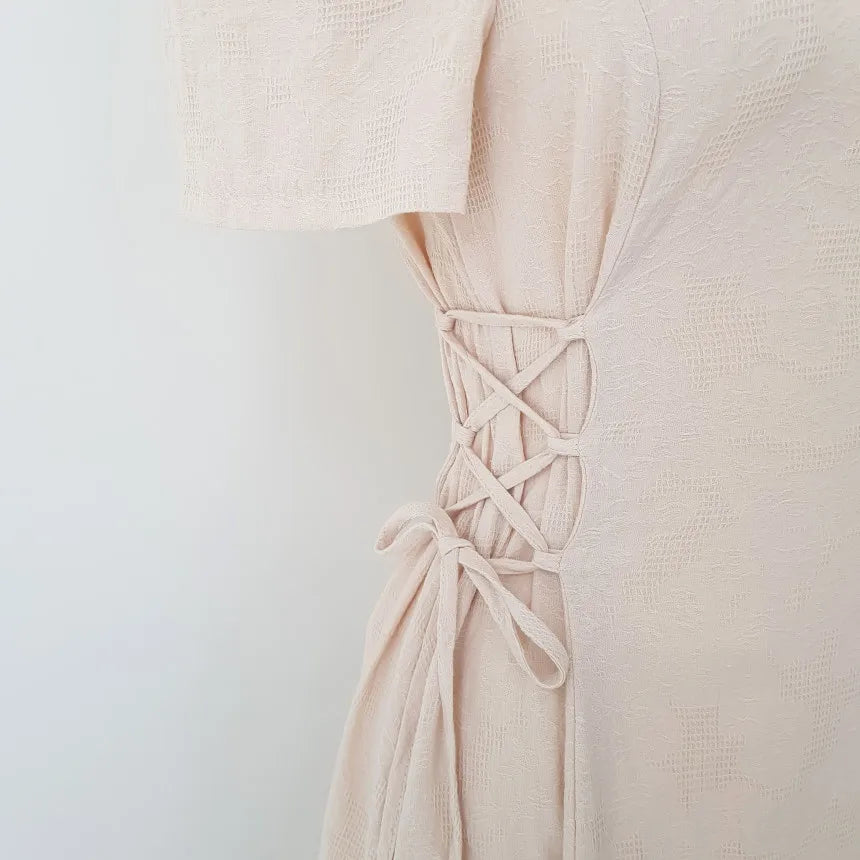 Cotton Linen Dress Long New Hot Sales Woman Short Sleeve Solid Retro Vintage Long Dresses