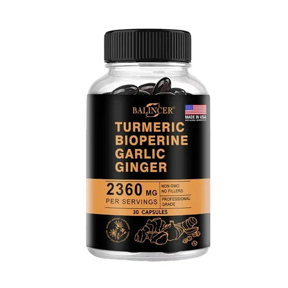 High Quality Curcumin Capsules - 2360 Mg, - Supports Joint, Brain, Cognitive and Digestive Health, Antioxidant, Non-GMO 30 count-1 bottle