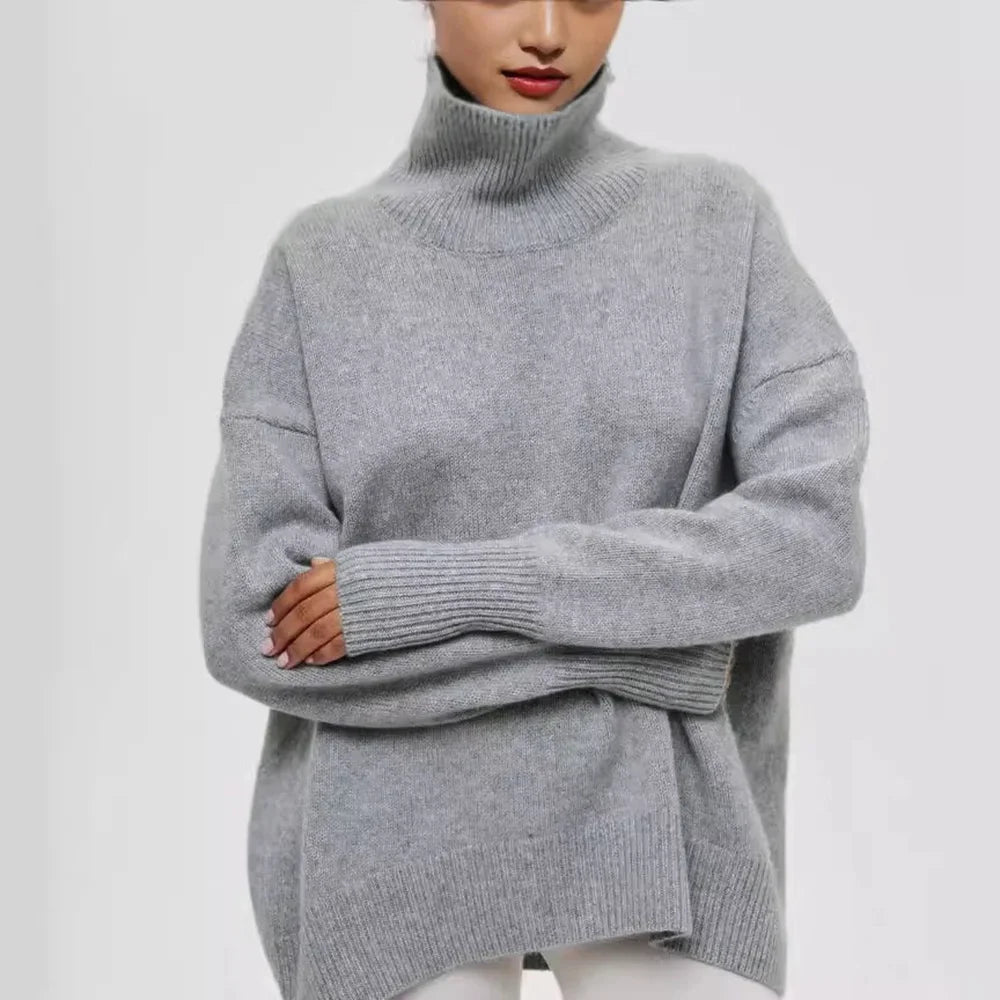 Autumn Winter Casual Fleece Thickened Warm Sweater Women's Turtleneck Solid Sweater Knitting Pullovers Rollneck Slim Fit Top Badiee Stylez