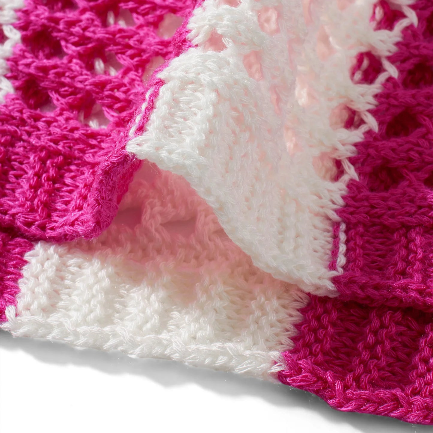 Women With Summer V-neck Button Top & Wide Leg Pants Suits Spring Crochet Hollow Knitted Set Woman 2 Pieces Striped Print