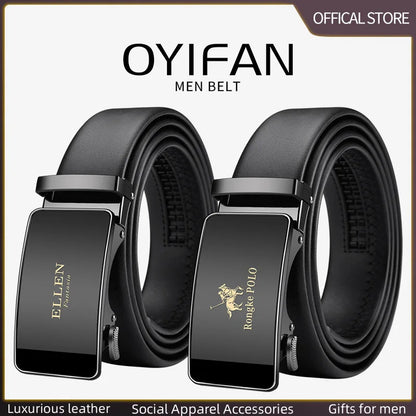 OYIFAN Men Belt Genuine Leather belt for men Alloy buckle ratchet belts Men Designer Belt Automatic belts 벨트 Badiee Stylez