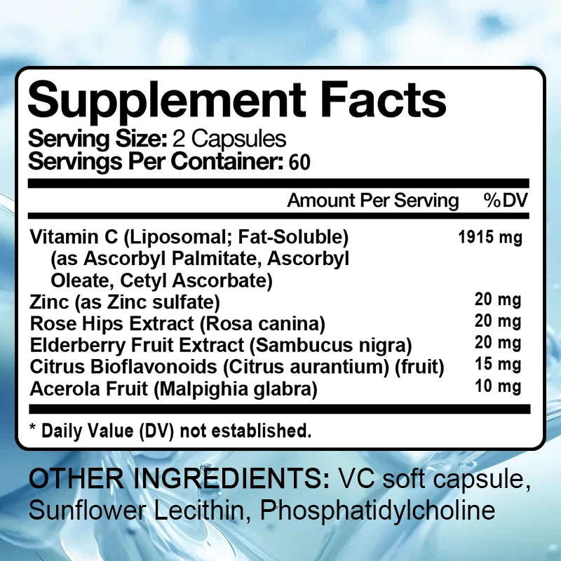 Daitea Vitamin C Capsules 2000 mg Nutritional Supplement - Antioxidants promote skin, hair, nails and immune health